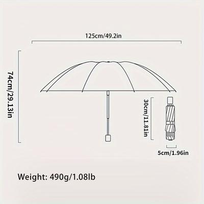 Dreifach faltbarer Regenschirm, winddichter verstärkter dicker Geschäftsregenschirm für Damen und Herren, Regenschirm für den doppelten Gebrauch bei Regen a