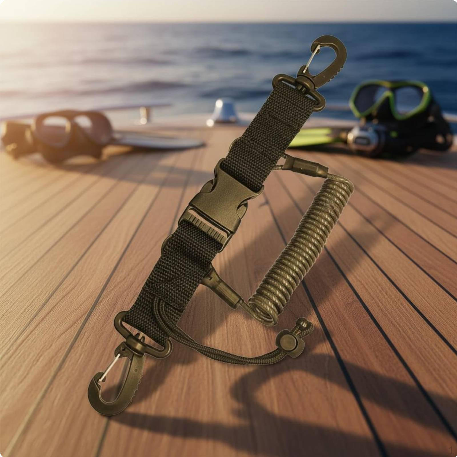 Diving Coil Lanyard Steel Wire Primary Camera Tether Coiled Design Anti Drop Spring Rope for