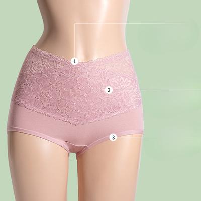 Intimo Sexy Pizzo Vita Alta Cavallo in Grafene Antibatterico Modellante Addome Modellante Vita Sollevante Taglie Forti Slip Triangolo per Donne