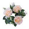 Artificial Roses Candle Rings Floral Small Wreath Pillar Holder Flower Garland for