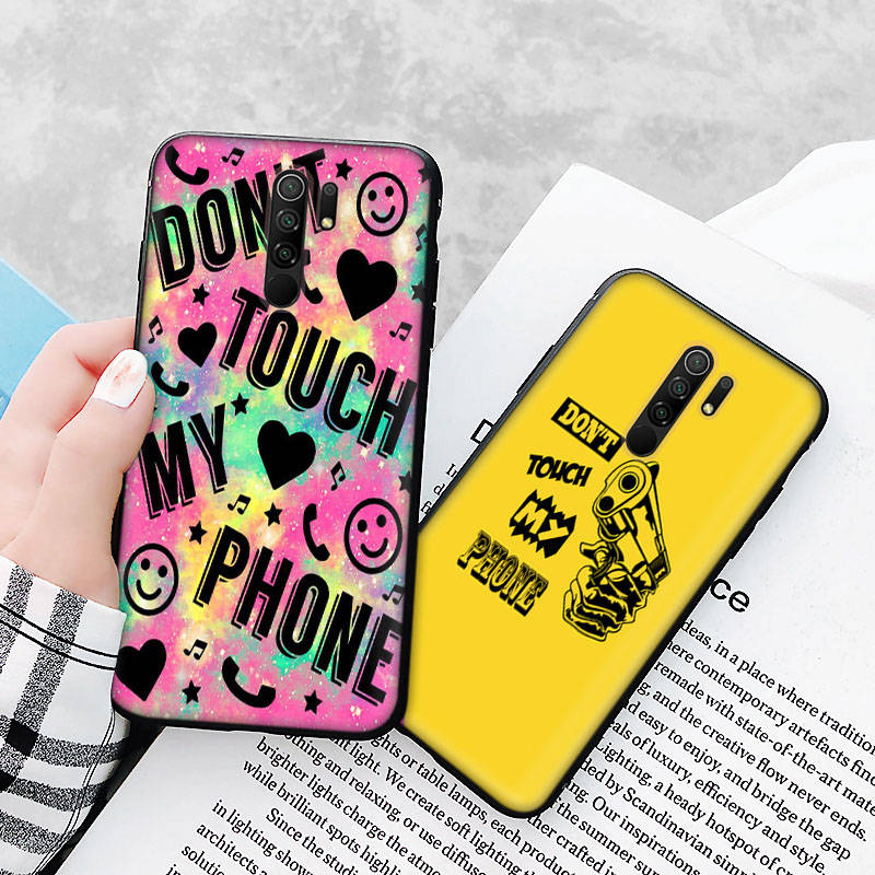 Black Case for Xiaomi Redmi 13C Note 9 iPhone XR 7 8 14 15 11 12 13 X XS Pro Max Samsung A25 S23 S24 FE Ultra Plus Don't Touch My Phone