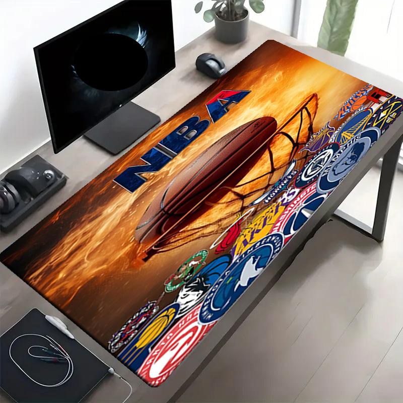 NBA Print Mouse Pad, Anti‑Slip Desktop Keyboard Mat, for PC Laptop Gaming Working Daily Use, Cool Festival Surprise Gift