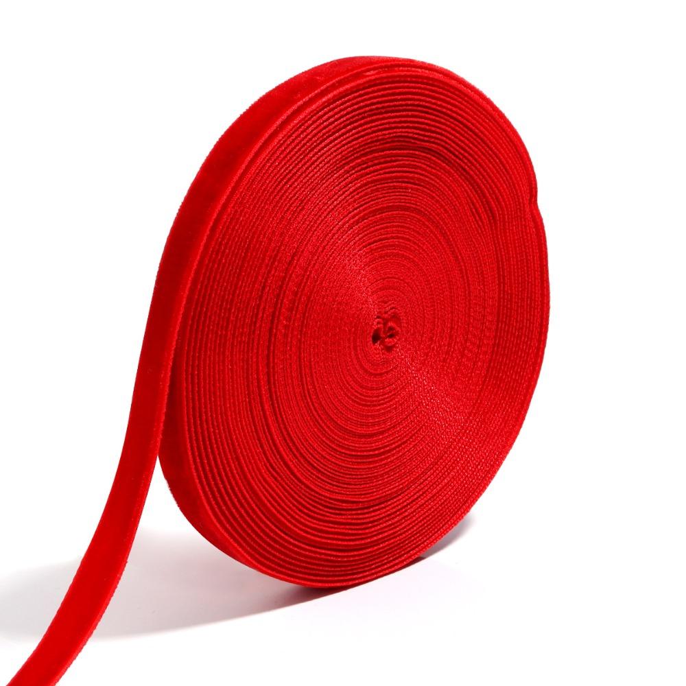 10 Yards/Roll Velvet Ribbon 1/2 Cm Wide One-Sided Velvet Gift Packaging Ribbon Solid Color Christmas Ribbon