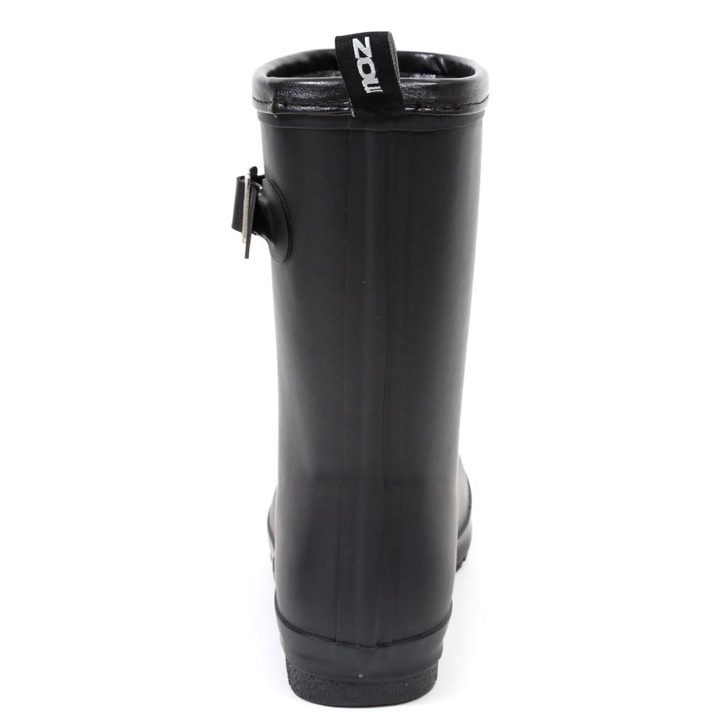 Akiriko MOZ Women's Engineer Rain Boots, Mid-Length, One-Piece Molded, Black, Size S