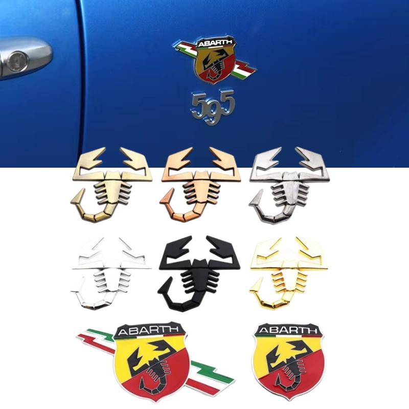 3D Abarth scorpion metal Car Fender side logo Rear Bumper tail door trunk car rear Emblem sticker styling Accessories
