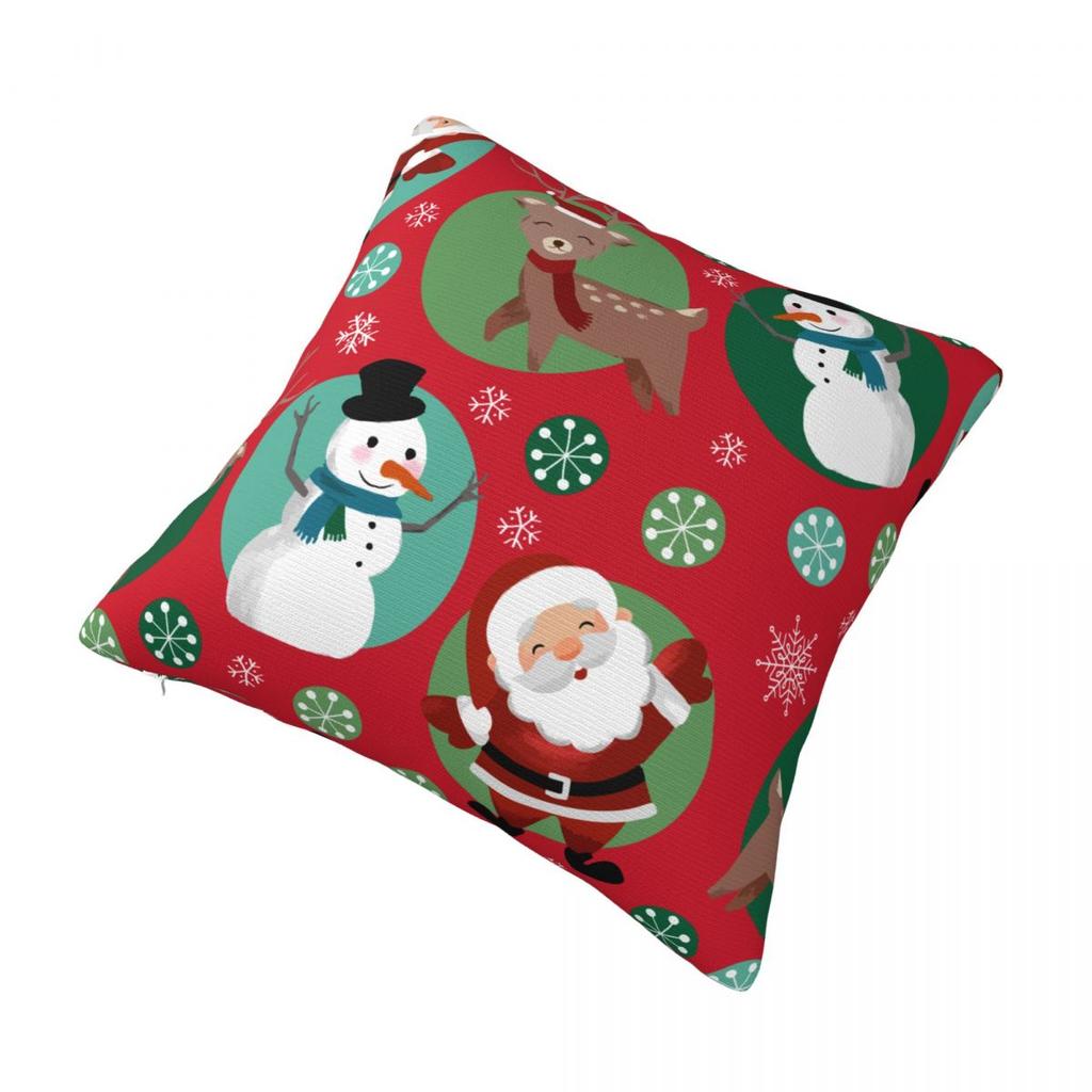 Christmas New Year Pillowcase Double-Sided Printing Polyester Cushion Cover Gift Santa Pillow Case Cover Bed Zippered 40X40