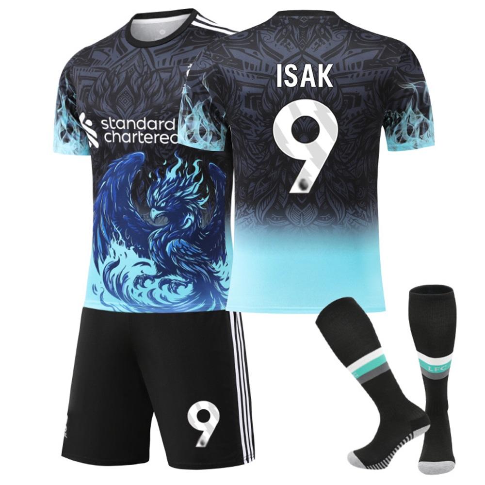 2025-26 Liverpool Blue #9 ISAK Sport Training Jersey Set with Socks Teens Kids Adults Football Kits 16