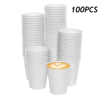 100 ADET Beyaz Sıcak İçecek Kağıt Bardakları Ve Soğuk İçecek 180 ML Taşınabilir Tek Kullanımlık Kağıt Bardak Mutfak Aksesuarları