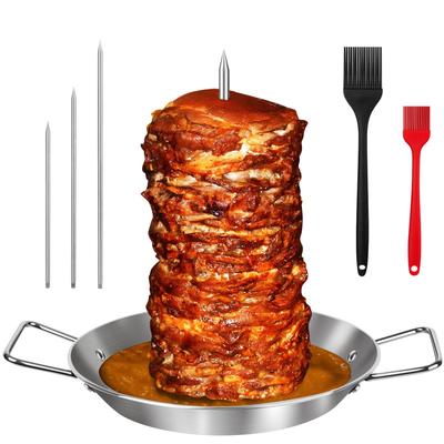 Vertikaler Edelstahl-Schraub-BBQ-Topf mit 3 herausnehmbaren Grillrosten und Bürste