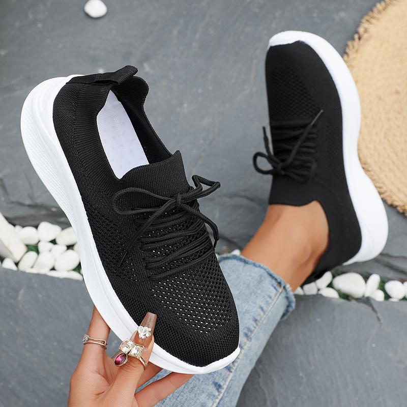Fashion Breathable Mesh Running Shoes for Women Lightweight Knit Sport Sneakers Woman Comfort Soft Sole Non Slip Walking Shoes Plus Size