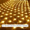 Neu mit Fernbedienung Netzvorhang Licht Wasserdicht Warmweiß LED Fischernetzlicht Lichterkette für den Garten Terrassenbeleuchtung