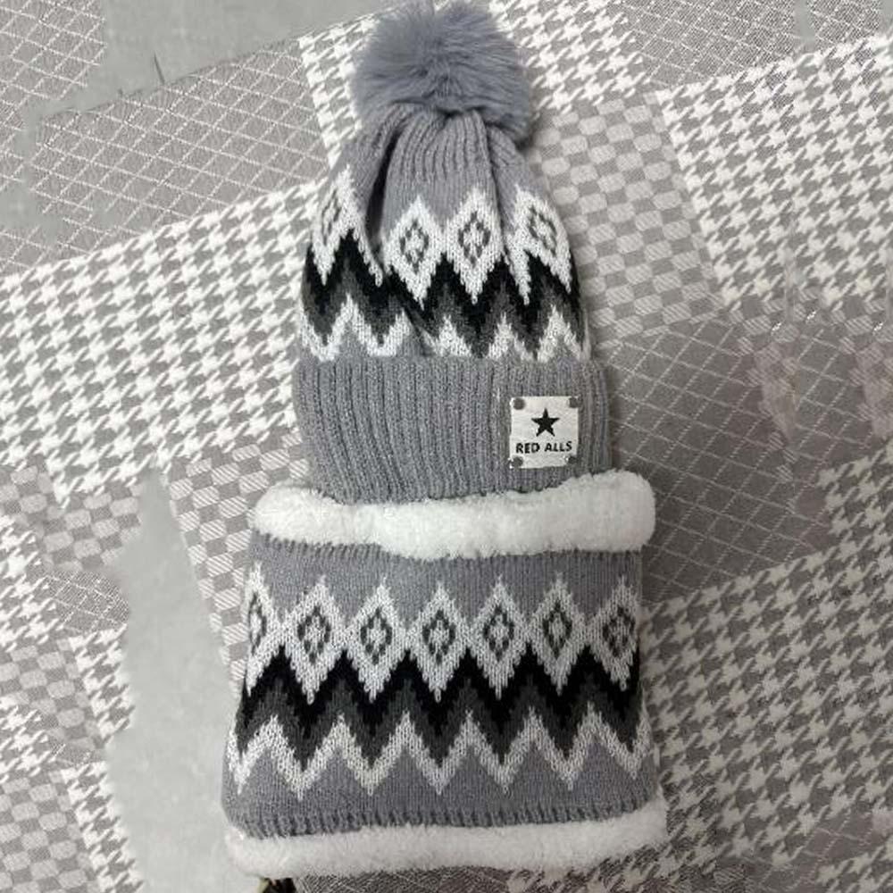 Elastic Woolen Hat Soft Hooded Thermal Cap Korean Style Knitted Scarf  Winter