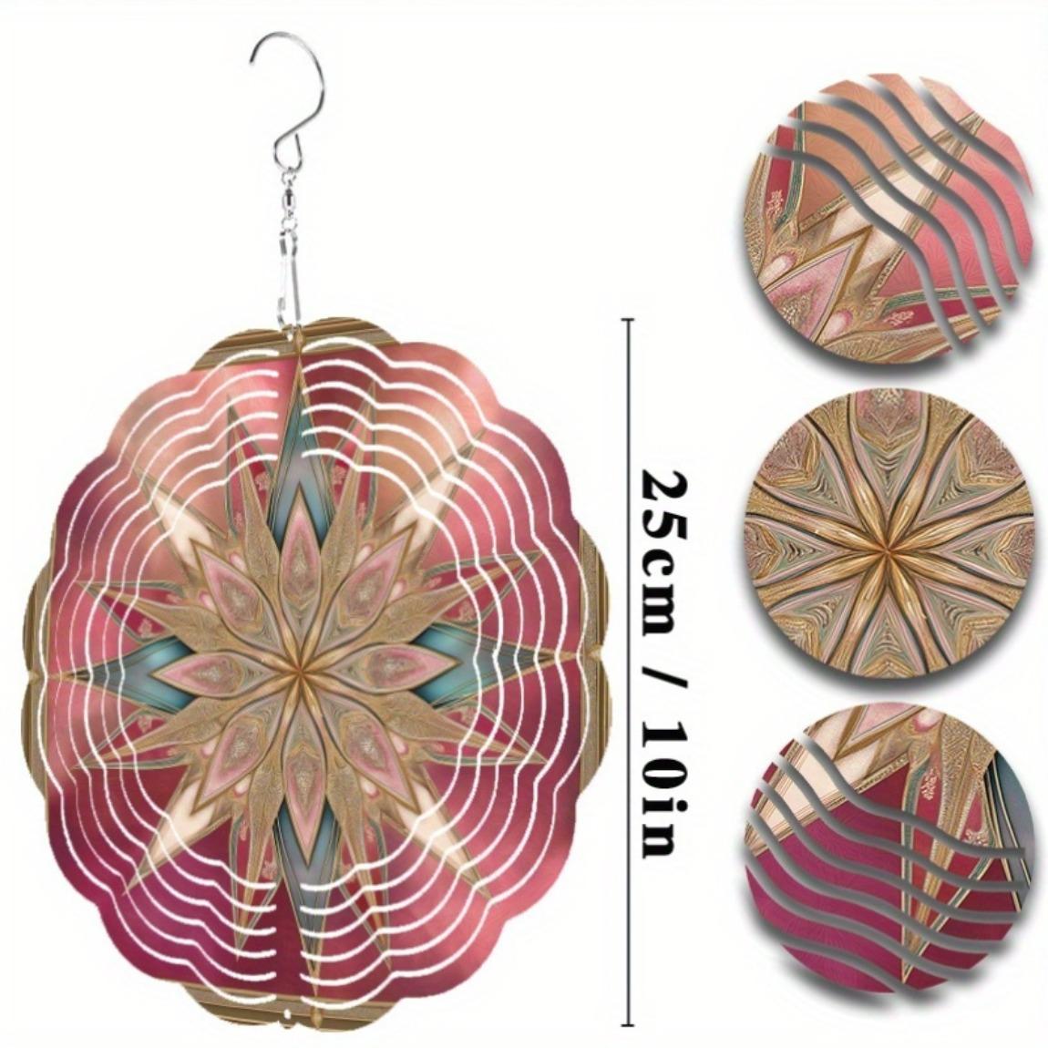 

10-дюймовый подвесной ветряной спиннер Элегантный садовый декор для весны лета Балкон Двор с вращающимся на 360 градусов крюком Уникальный подарок для друзей семьи 01A