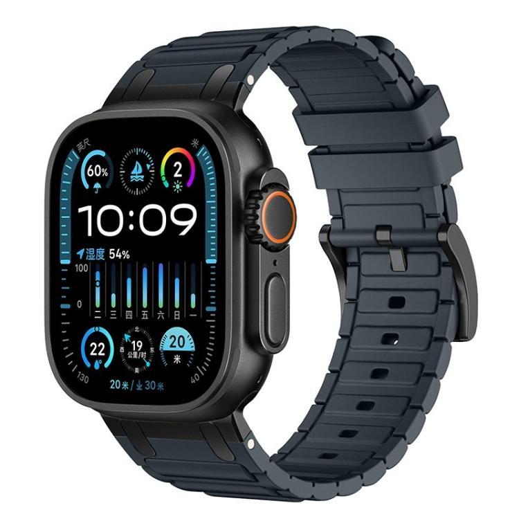 Reinforced I‑Shape Texture Soft Silicone Replacement Watch Band Strap For Apple Watch 38/40/41/42mm