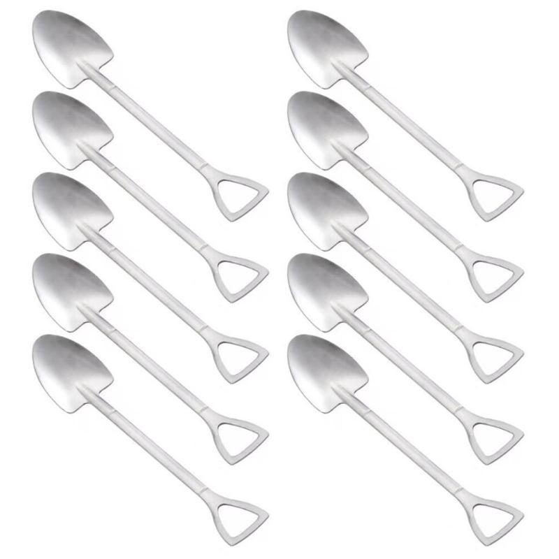  Coffee Spoons Cutlery Steel Shovel Ice Cream Spoon Convenient Utensils for Coffee
