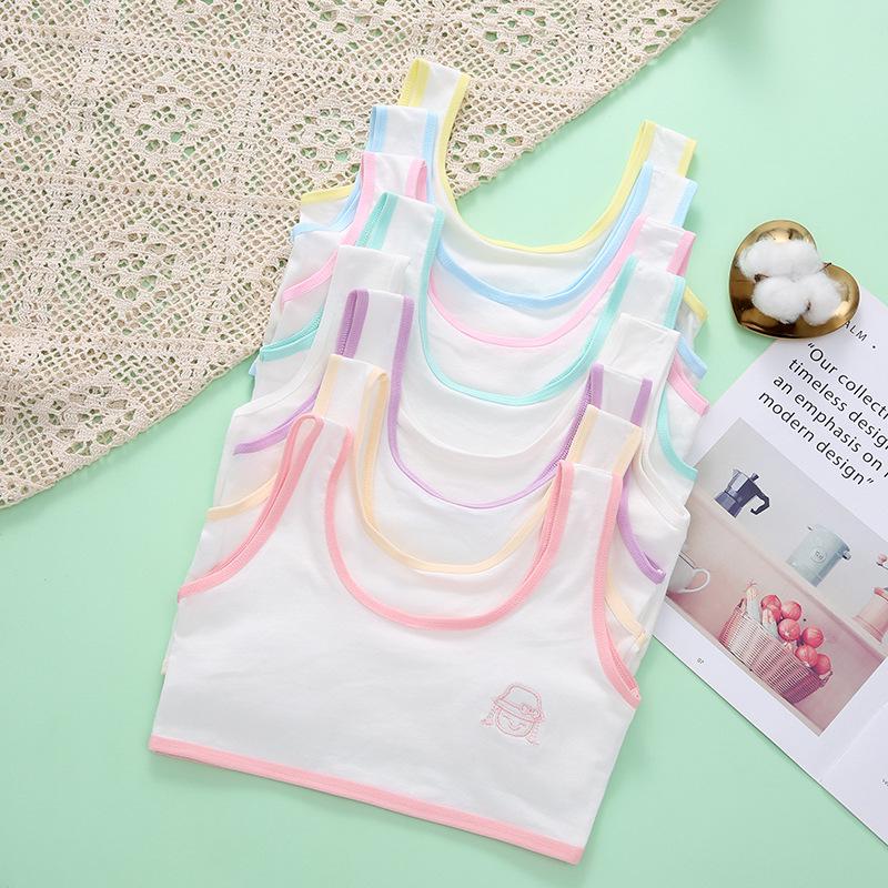 Girls' Pure Cotton Tank Top & Bra Set for Ages 9-13