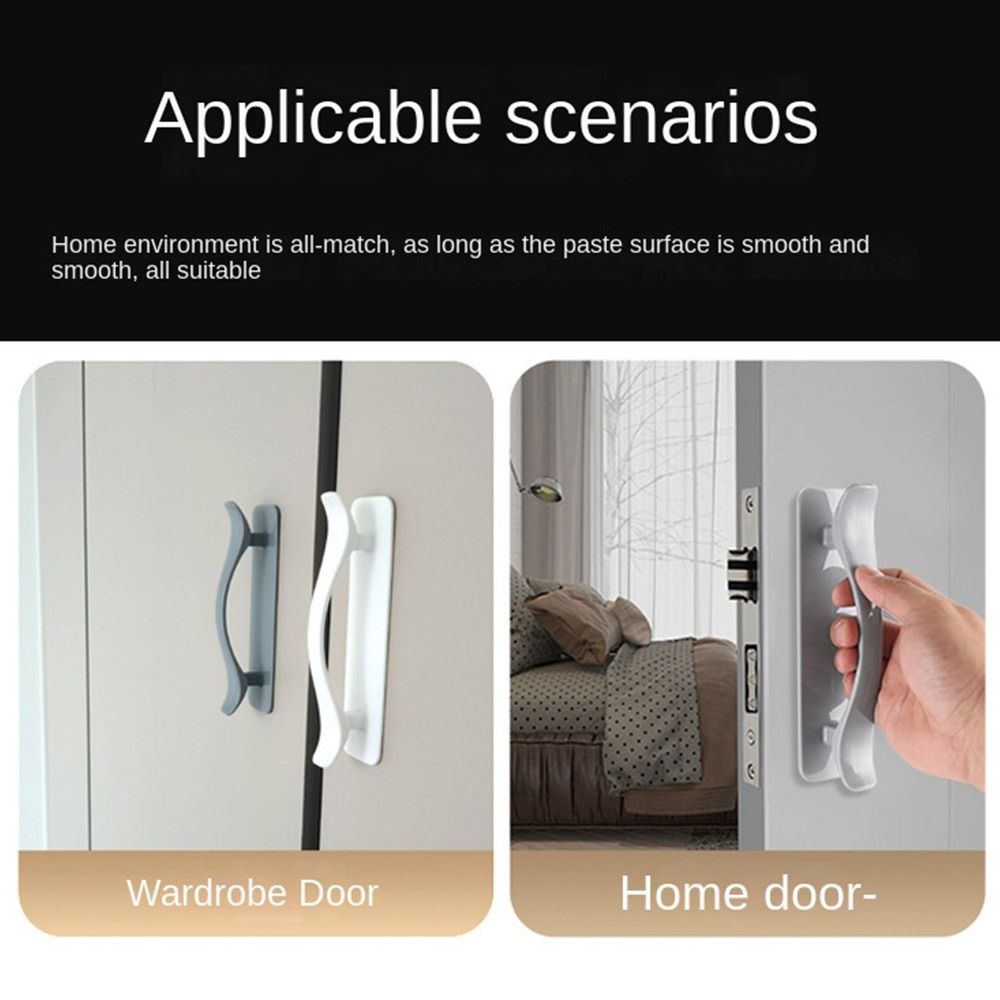 Self-adhesive Door Punch-free Pulls No Punching Cabinet Handle  Move Sliding Door
