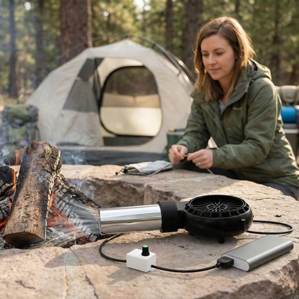 USB Power Supply Handheld Barbecue Fan Adjustable Speed BBQ Fan Barbecue Blower  Outdoor Grill