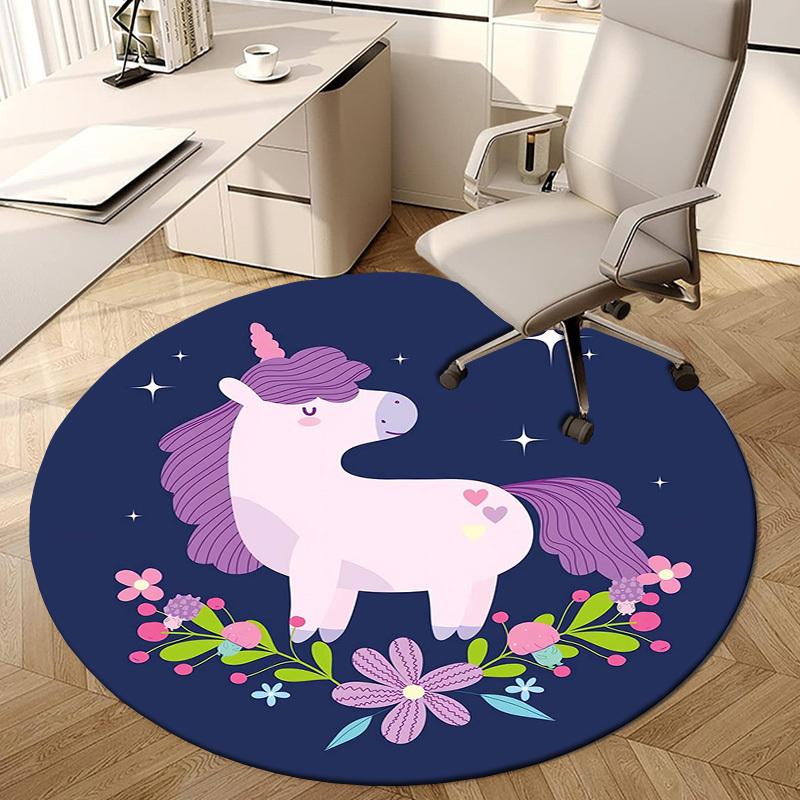 1pc Office Carpet Chair Mats Unicorn Fantasy Night Flowers Perfect for Decorating Office Chairss, Or Bedrooms.YDT485