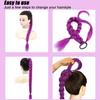 90cm Halloween Cosplay Costumes Prop Kpop Demon Hunters Rumi Purple Long Braided Ponytail Wig Accessory