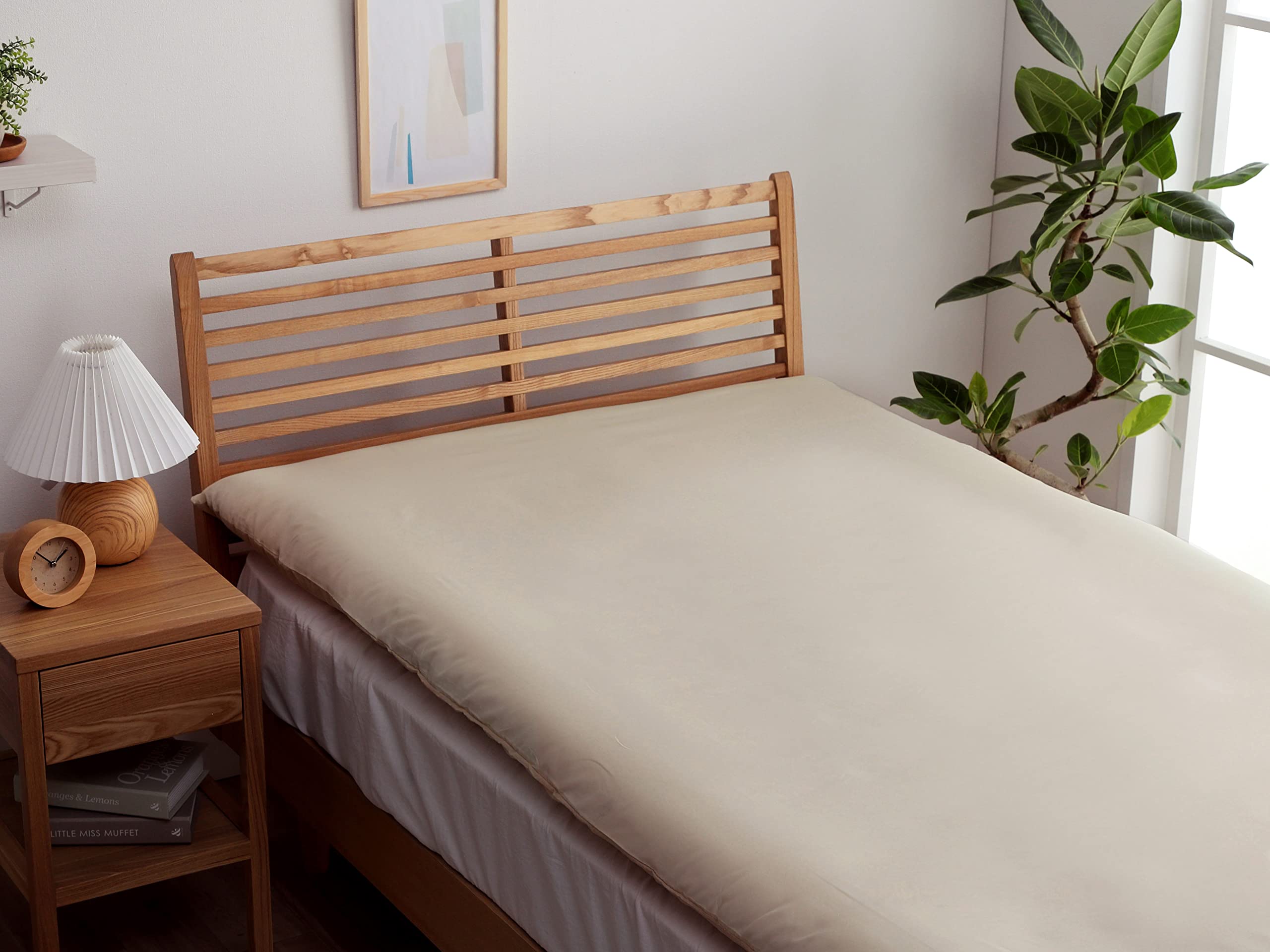 

IKEHIKO Riva D Наматрасник IT Однотонный Двусторонний Чехол для Футона, Средний Бежевый/Светло-Бежевый, 145x215см, Двуспальный Удлиненный