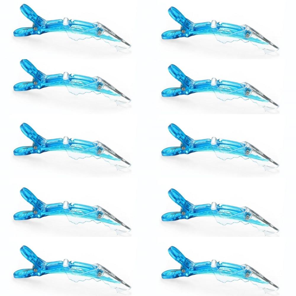 

10 шт. Профессиональные пластиковые зажимы-крокодилы для волос, заколки-крабы для волос, салонные шпильки для укладки волос, парикмахерские синий