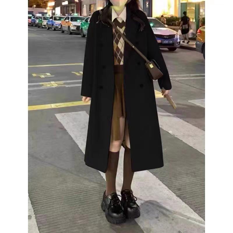 Womens Wool Blend Coat Longline Tailored Fit Elegant Office Chic Winter Outerwear