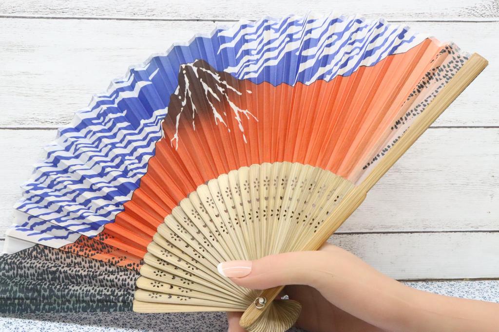 Castle Enterprises Premium Handmade Fans Set of 20 A Bulk a Great Japanese Souvenir for Foreigners [Red Fuji] - Purchase,