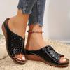 Fashion 2025 Gold Silver Wedge Sandals Women Summer Lightweight Open Toe Platform Sandals Woman Plus Size Thick Bottom Gladiator Shoes