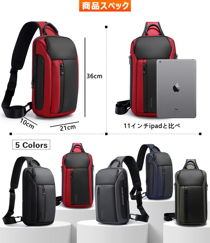 YESLAU Large Capacity Waterproof Shoulder Bag for Perfect for or Any Perfect for Fits Men, Commuting, Travel, Occasion, Travel. iPad. Red.