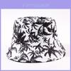 Fashionable Unisex Coconut Tree Print Wide Brim Fisherman Hat For Outdoor Activities