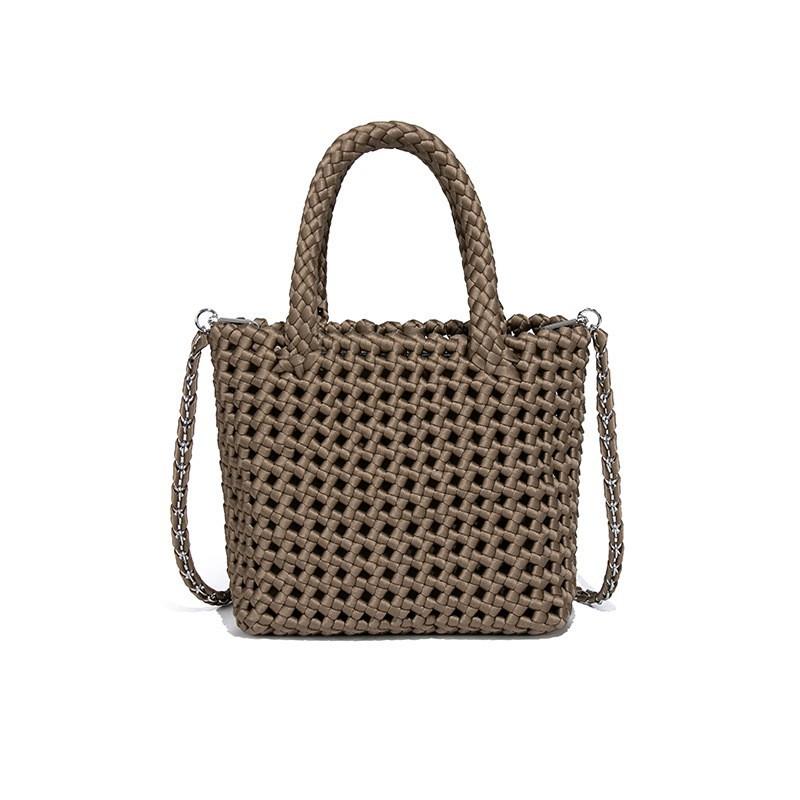 Retro Handmade Woven Bag High-end Hollow Vegetable Basket Tote Chain Cross-body
