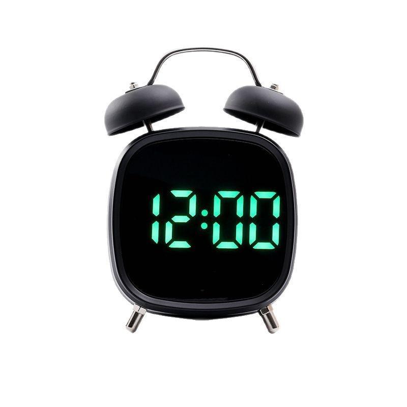 Electronic Metal Alarm Clock Featuring Led Screen And Powerful Chime For Home Sleep Aid
