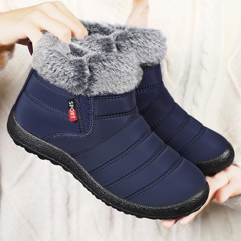 Cotton Shoes Women's Winter Fluffy Shoes TEMU Snow Boots Thickened Velvet Shoes Warm Women's Boots Cotton Boots