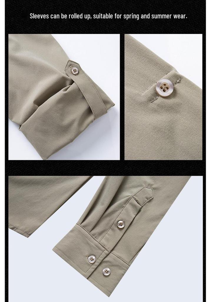 Men's Quick-Dry Military Tactical Outdoor Shirt, Long-Sleeve, Elastic, Breathable, Multi-Pocket Workwear for Spring & Autumn