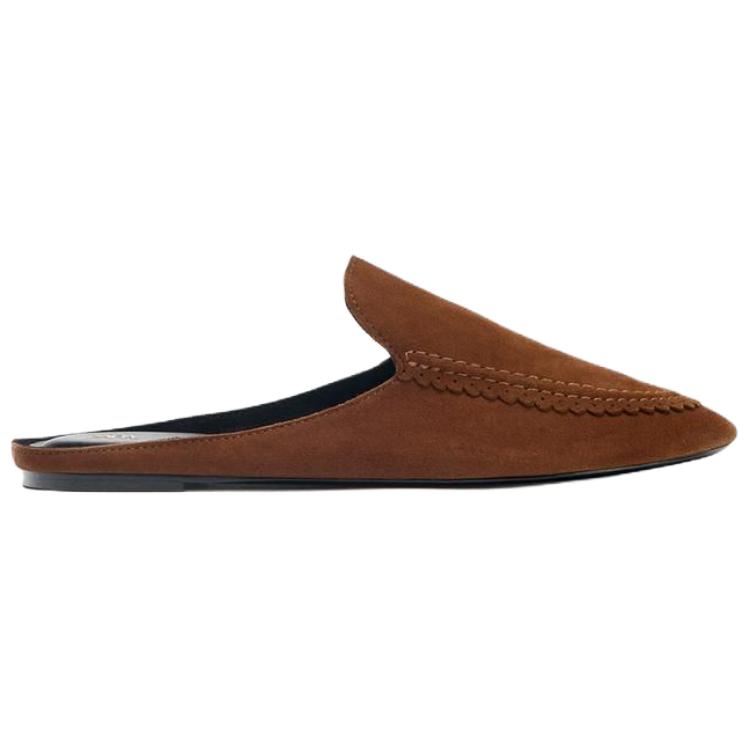 Zara Fashionable Comfortable Anti-Rubbing Closed-Toe Slippers Women Slippers Brown 3516610701