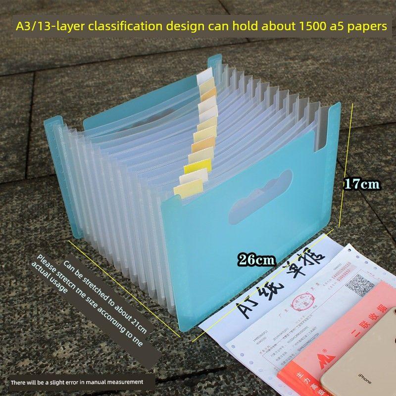 A5 Folder Large Capacity Expanding File Financial Invoice Folder Ticket Clips Folder Multi-Layer Classification Document Storage Box