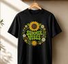 Summer Vibes T-Shirt Retro Sunflower Daisy Wreath Cute Smiley Sun Graphic Tee