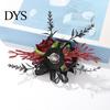 Elegant Floral Jewelry for Photoshoots Wrist Corsage, Black Burgundy Rose Corsage Wedding, Bridesmaid Mother, Niche Dark Style Costume Accessories