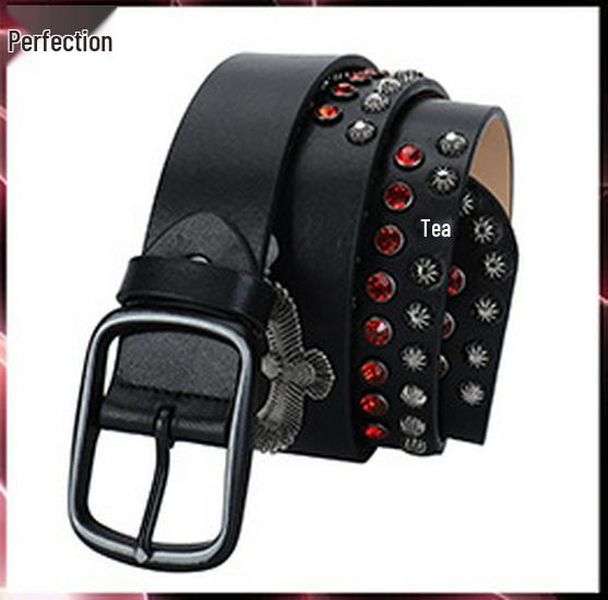 Genuine Leather Unisex Punk Style Hip Hop Belt