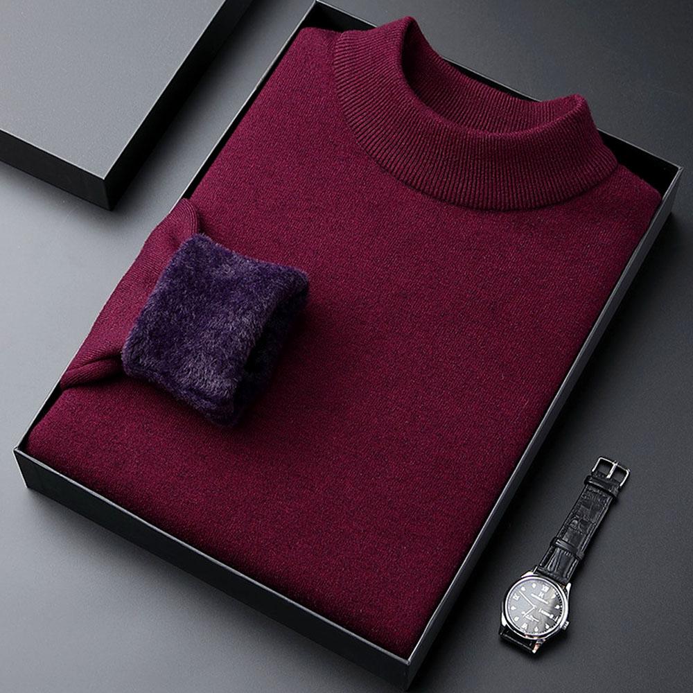 

Мужской свитер оверсайз для холодной осени и зимы, толстый бархатный трикотаж, пуловеры, блузка, майка, корейская одежда, водолазка для женщин M красный