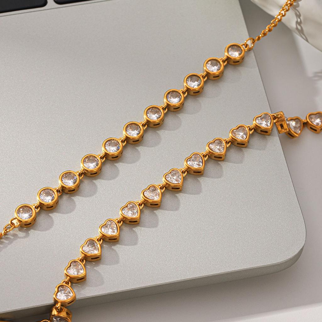 Stainless steel zircon bracelet for women, light luxury high-end titanium steel non-fading jewelry, hot-selling accessory