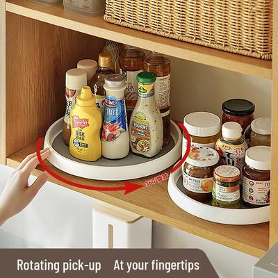 Rotating Spice Rack - Round Multi-use Kitchen Organizer for Condiments, Oil, Salt, Soy Sauce, and Vinegar