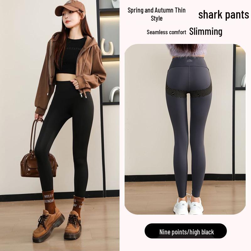 

Женские брюки-шарк с флисовой подкладкой: 2024 Утепленные леггинсы для йоги толстого черного золота для осени/зимы M (96-105 lbs)