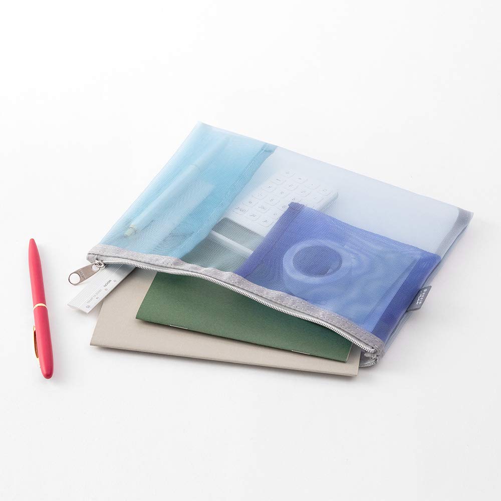 Midori Mesh Pen & Tool Pouch Light Blue - Multi-purpose Pencil Case 53348006