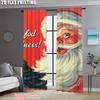 2 Stück, 2D-Flachdruck Kreative Vorhänge Frohe Weihnachten Santa & Baum Langlebiges 100% Polyestergewebe (ohne Stange) Alle Jahreszeiten