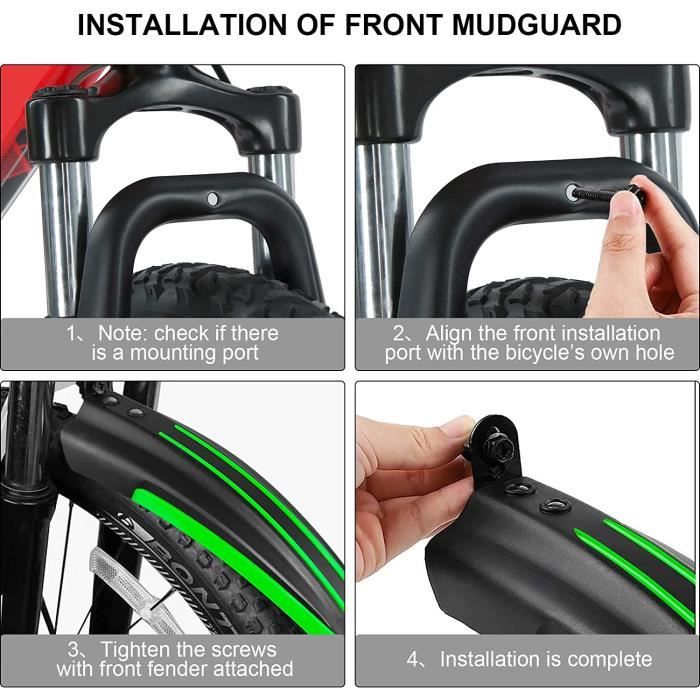 MTB Bike Mudguard Universal Adjustable Road Bike Mudguard - Green