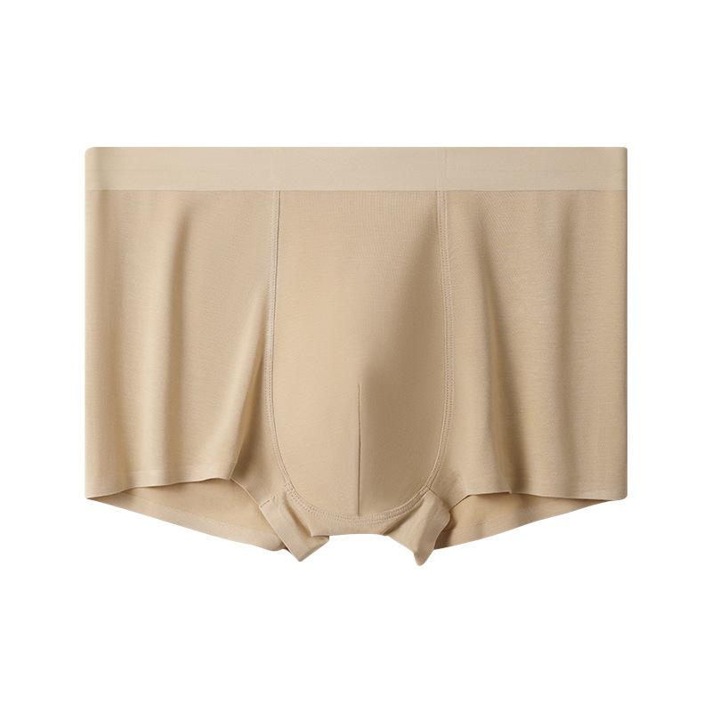 Plus Size Men's Spring and Summer Solid Color Comfortable Breathable Non Mark Antibacterial Flat Angle Underwear