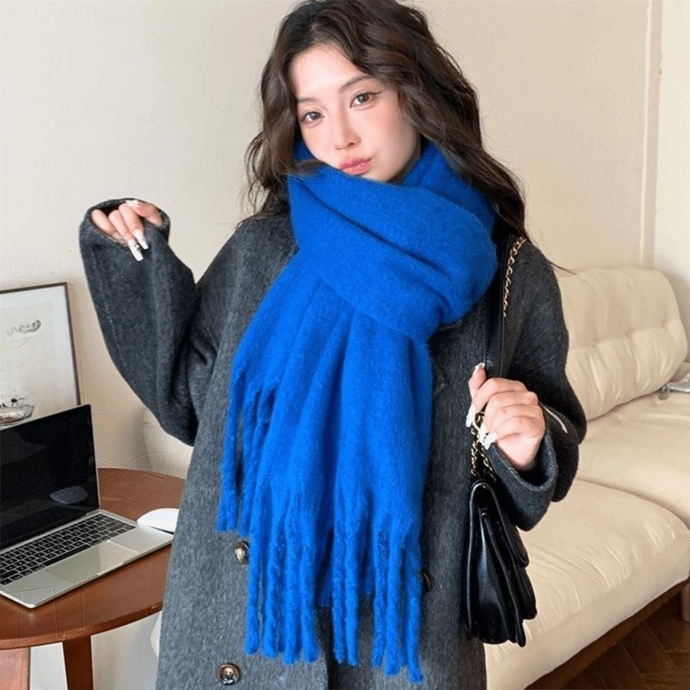 Tassel Winter Cashmere Scarves Mohair Long Shawl Classic Wool Scarf Autumn Winter