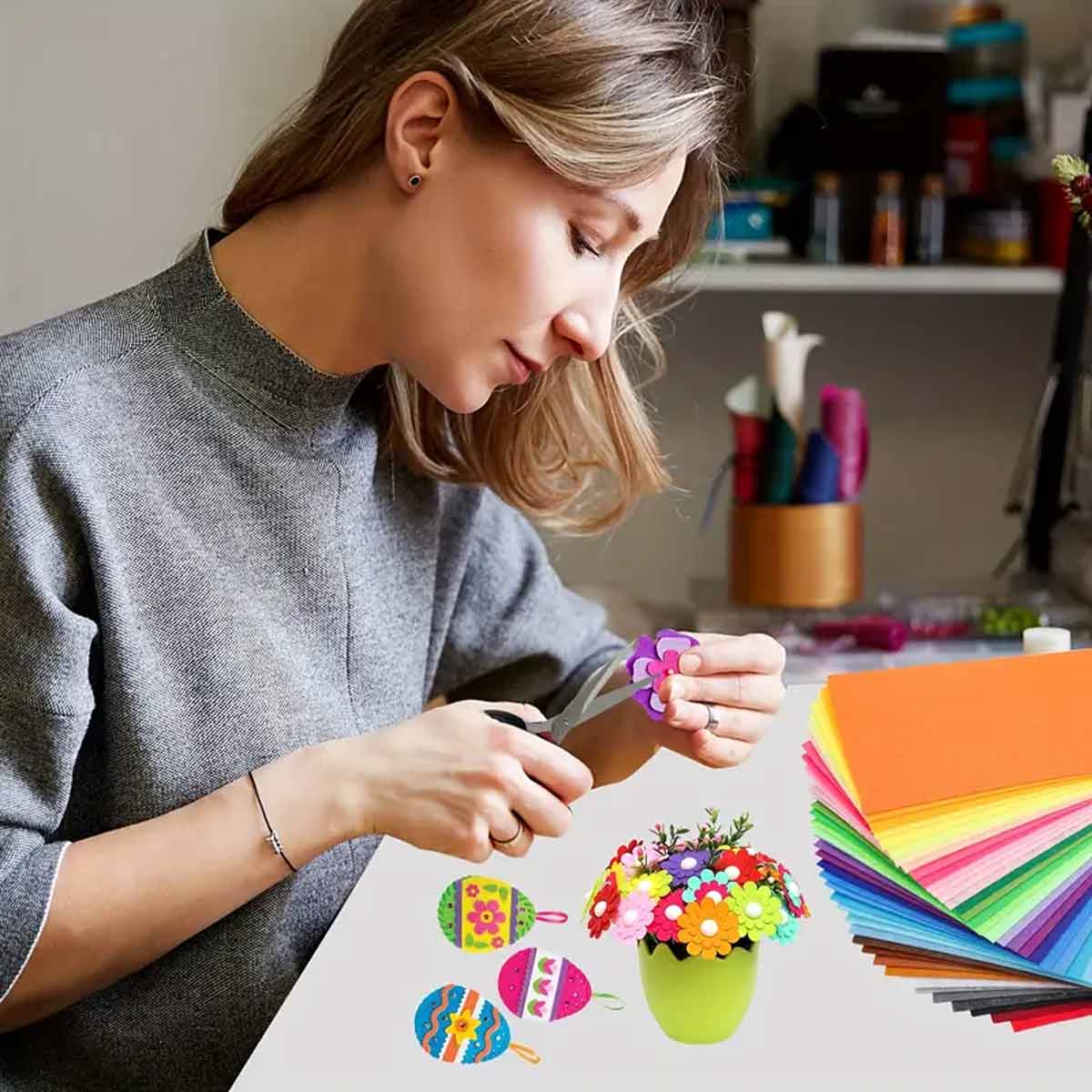 40PCS 0.1mm Thin Felt Cloth Diy Patches For Various Colors Of Handicrafts Sewing Projects Decorative Hard Felt Cloth Suitable